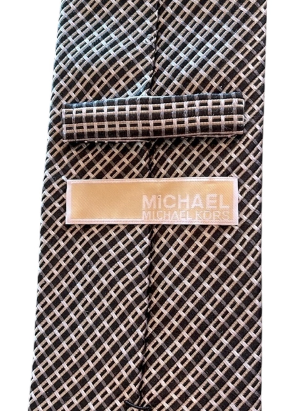 Michael Kors Black Grey & Silver Men’s Silk Necktie